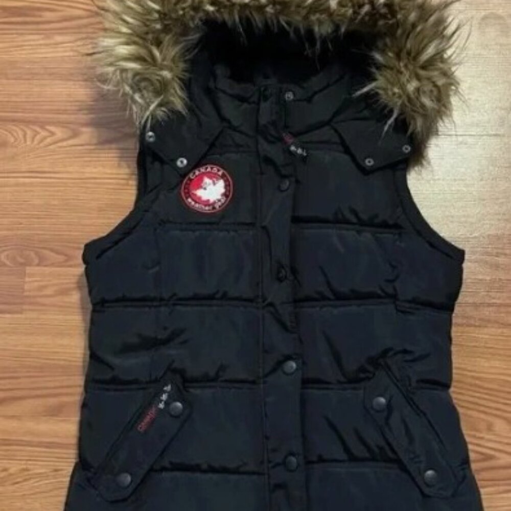 Canada Weather Gear hooded  Bubble Vest - Black - EXCELLENT condition